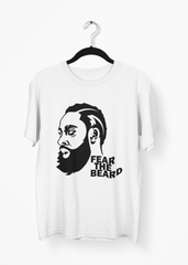 Fear the Beard White Basketball Half Sleeve T-Shirt