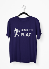 Ready to Play Navy Blue Basketball Half Sleeve T-Shirt