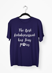 Antidepressant Navy Blue Dog Lover Half Sleeve T-Shirt