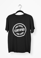 Certified Dog Lover Black Half Sleeve T-Shirt